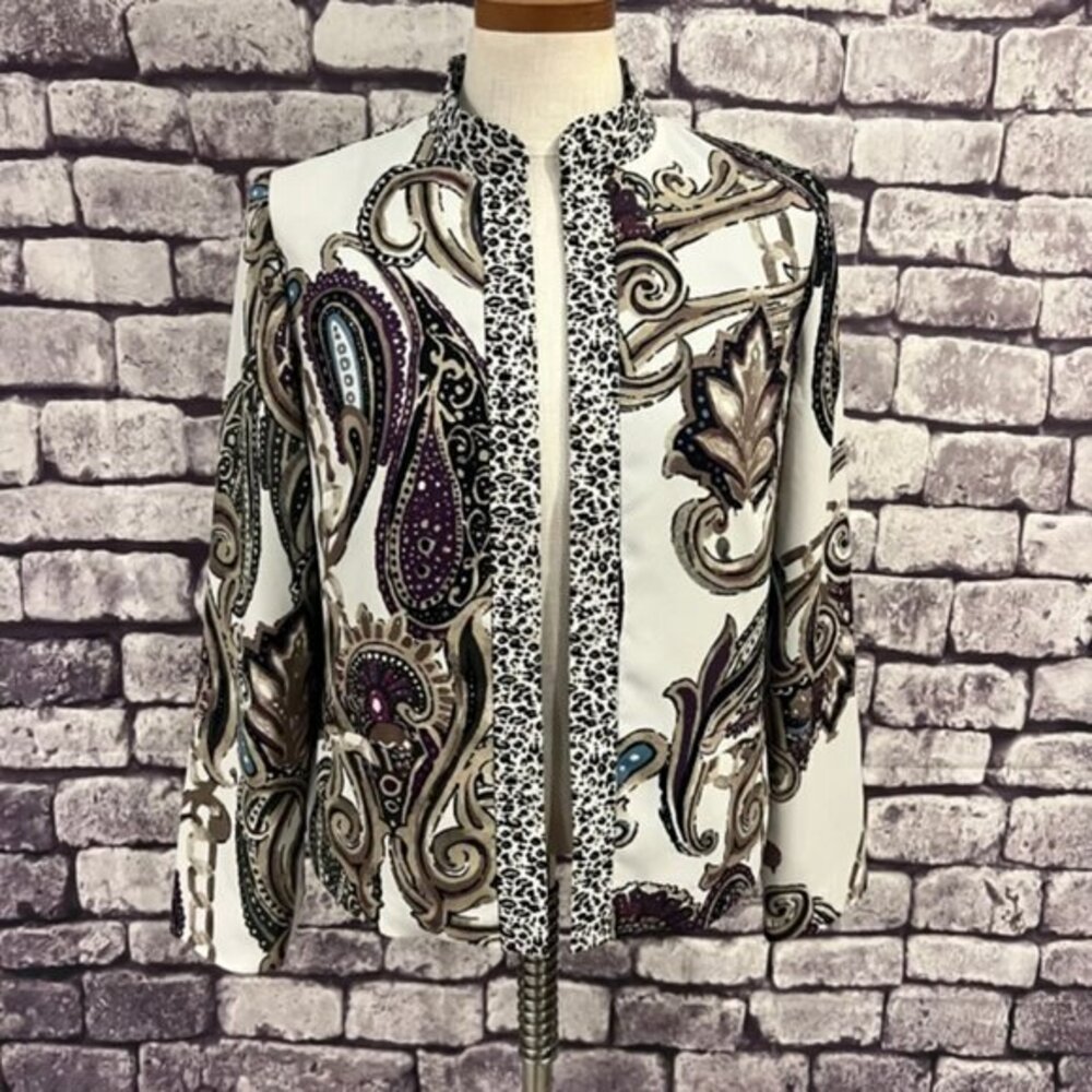 Chico's No Close Fully Lined Long Sleeve Jacket Size Small